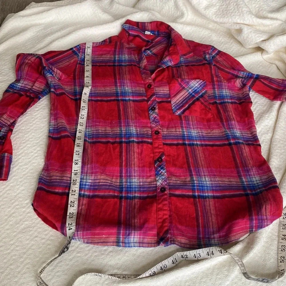 Orvis Xl plaid flannel shirt red and blue - Picture 6 of 9